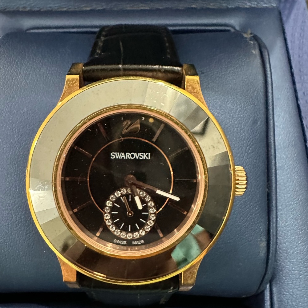 Swarovski Black and Gold Crystal Watch